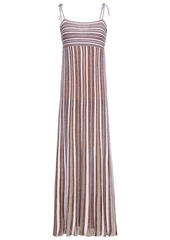 M Missoni Woman Metallic Striped Crochet-knit Maxi Dress Lilac