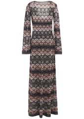 M Missoni Woman Open-back Metallic Crochet-knit Maxi Dress Taupe