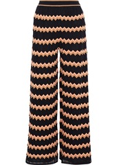 M Missoni Woman Crochet-knit Cotton-blend Wide-leg Pants Black