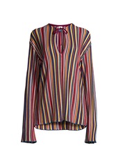 M Missoni Rainbow Stripe Long-Sleeve Top