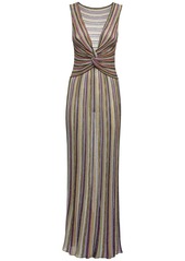 M Missoni Striped Knit Lurex Long Dress