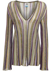 M Missoni Striped Knit Lurex Top W/ Flared Sleeves