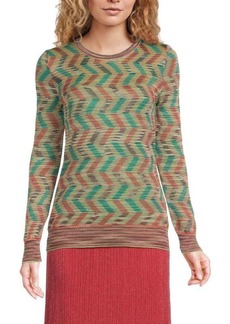 M Missoni Zig Zag Pattern Wool Blend Sweater