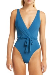 Maaji Bluejay Serenne Wrap One-Piece Swimsuit at Nordstrom