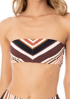 Maaji Burgundy Barcode Tiffany Convertible & Reversible Bandeau Bikini Top