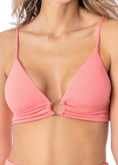 Maaji Coral Salmon Shine Reversible Triangle Bikini Top