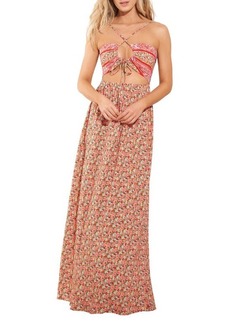 Maaji Emery Cherry Blossom Convertible Cover-Up Dress in Coral Floral at Nordstrom