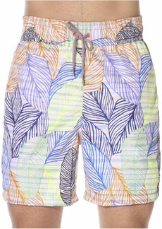 Maaji Men's Standard Reversible Printed Mid Length Swimsuit Trunks 6" Inseam