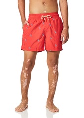Maaji Men's Standard Embroidered Elastic Waist Mid Length Swimsuit 6" Inseam Fortaleza red Abstract