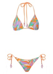 Maaji Vibrant Apricot Balmlike Reversible Halter Bikini Top