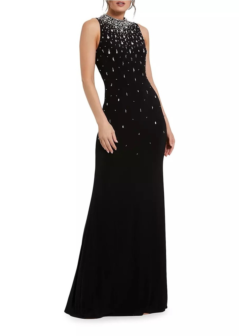 Mac Duggal Beaded Stretch Jersey Gown