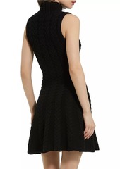 Mac Duggal Cotton-Blend Cable-Knit Minidress