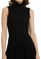 Mac Duggal Cotton-Blend Cable-Knit Minidress