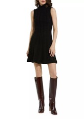 Mac Duggal Cotton-Blend Cable-Knit Minidress