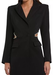 Mac Duggal Crêpe Rhinestone Cut-Out Blazer Minidress