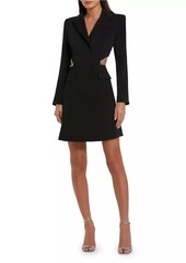 Mac Duggal Crêpe Rhinestone Cut-Out Blazer Minidress