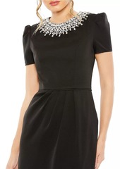 Mac Duggal Crystal-Embellished Sheath Midi-Dress