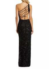 Mac Duggal Cut-Out Embellished Gown