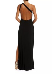 Mac Duggal Embellished Cut-Out One-Shoulder Gown