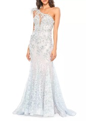 Mac Duggal Embellished Lace Mermaid Gown