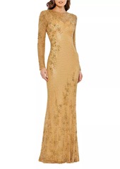 Mac Duggal Embellished Long Sleeve Gown