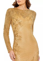 Mac Duggal Embellished Long Sleeve Gown