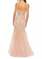 Mac Duggal Embellished Tulle Corset Trumpet Gown