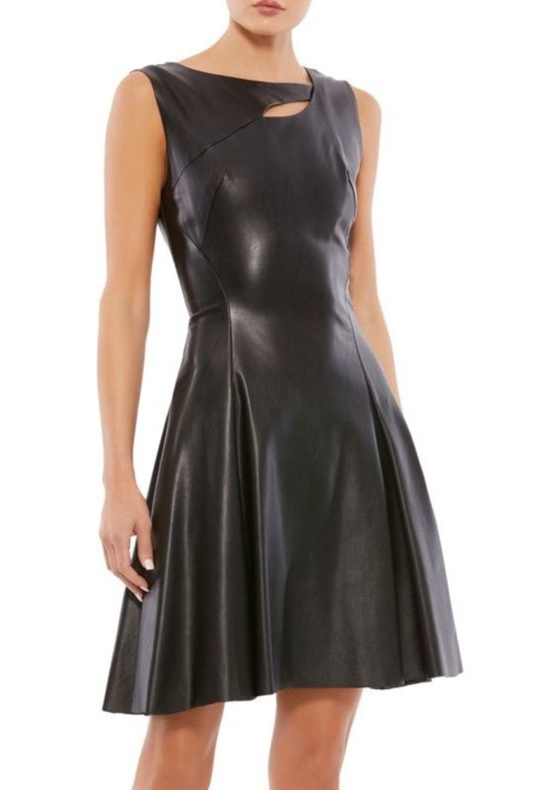 Mac Duggal Faux Leather Fit & Flare Dress