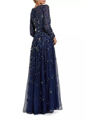 Mac Duggal Floral A-Line Gown