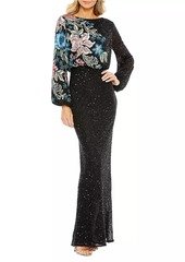 Mac Duggal Floral Emellished Gown