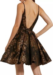 Mac Duggal Floral Jacquard Cocktail Minidress