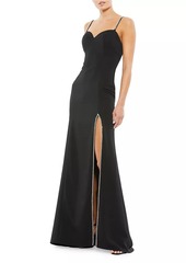 Mac Duggal Ieena Crystal-Embellished A-Line Gown