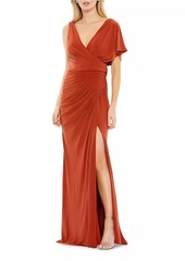 Mac Duggal Ieena V-Neck Jersey Gown