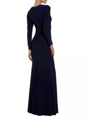 Mac Duggal Jersey Ruched Waist Slip Gown