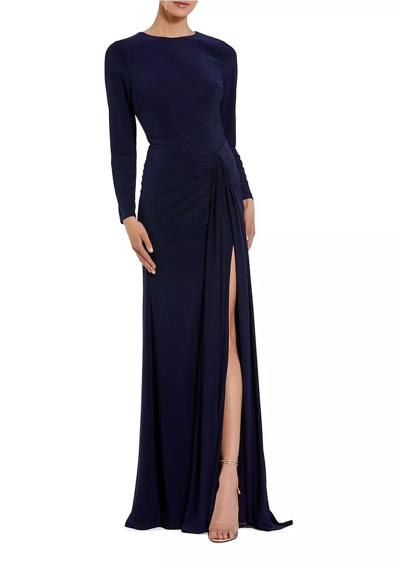 Mac Duggal Jersey Ruched Waist Slip Gown