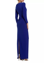 Mac Duggal Jersey Twist Knot Slip Gown