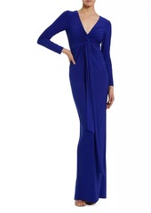 Mac Duggal Jersey Twist Knot Slip Gown