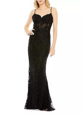 Mac Duggal Lace Illusion Bodice Gown