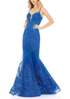 Mac Duggal Embellished Lace Mermaid Gown