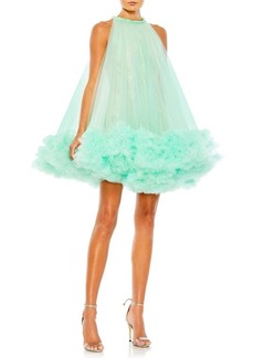 Mac Duggal Embellished Tulle Trapeze Cocktail Minidress