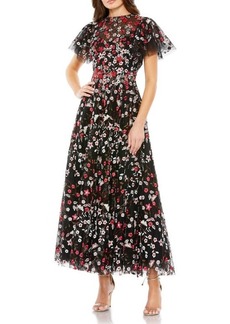 Mac Duggal Embroidered Floral Tulle Cocktail Dress