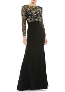 Mac Duggal Floral Embellished Gown