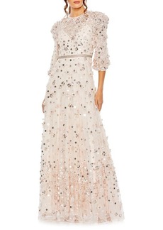 Mac Duggal Floral Lace Gown
