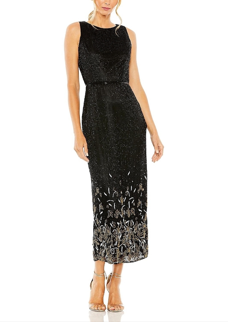 Mac Duggal High Neck Embellished Column Dress