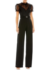 Mac Duggal Illusion Belted Jumpsuit