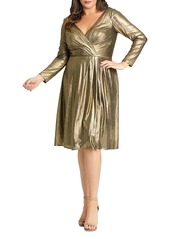 Mac Duggal Long Sleeved Metallic Dress