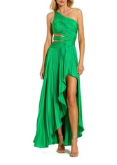 Mac Duggal Pleated One-Shoulder Gown