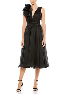 Mac Duggal Plunging Ruffled A-Line Cocktail Dress