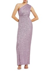 Mac Duggal Sequin One-Shoulder Column Gown