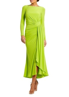 Mac Duggal Side Ruched Long Sleeve Gown